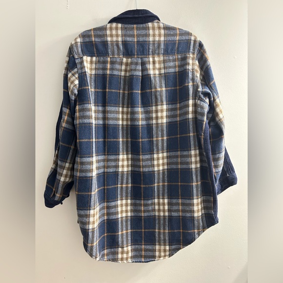 Missguided blue corduroy plaid button up jacket sweater - Picture 2 of 8